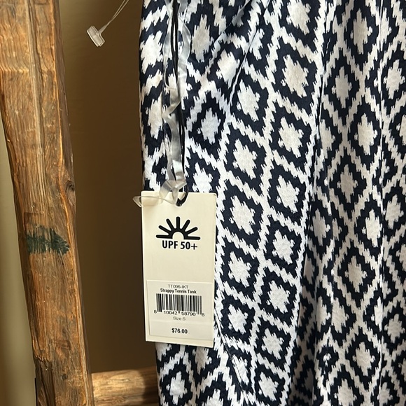 NWT Jofit Strappy Tennis Pickleball Blue/White Tank Top UPF 50+ Size Small - Picture 7 of 9